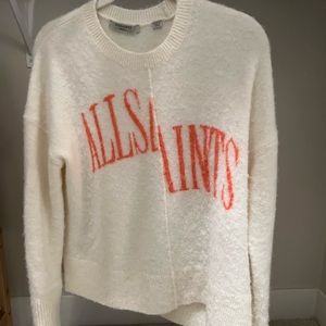 All Saints Wool Logo Sweater Size Small